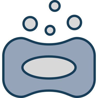 Mavi ve beyaz bir ikonun vektör illüstrasyonu