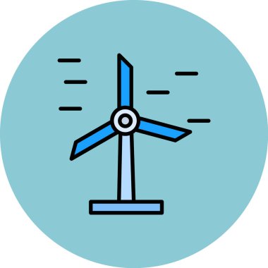 Kişisel ve ticari kullanım için yel değirmeni vektör simgesi simgesi çizimi..