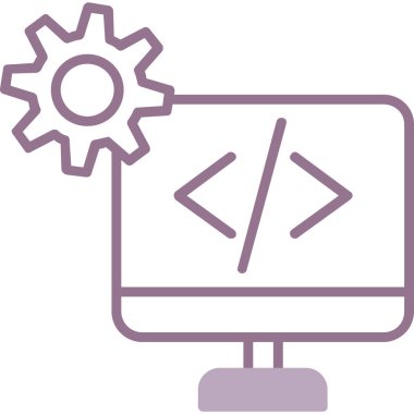 Kodlama web simgesi, basit vektör illüstrasyonu