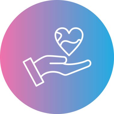 kalp vektörü ince çizgi simgesi