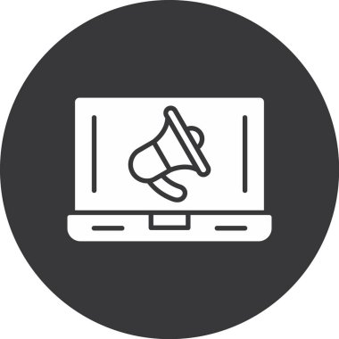 Bilgisayar simgesi. Beyaz arkaplanda izole edilmiş dizüstü bilgisayar vektör sembolünün basit bir çizimi