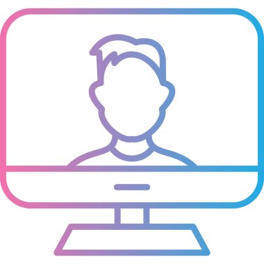 kullanıcı avatar adam vektör illüstrasyon tasarımlı dizüstü bilgisayar