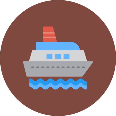 Gemi. Web simgesi basit illüstrasyon