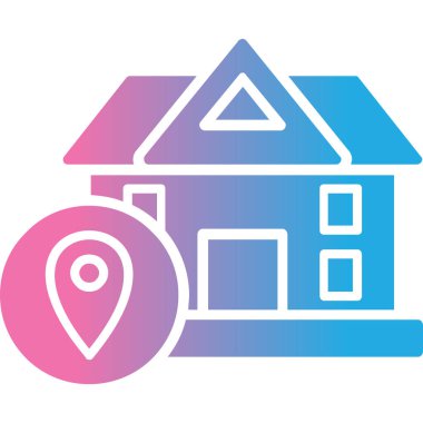 Bir ev simgesi haritasının vektör illüstrasyonu