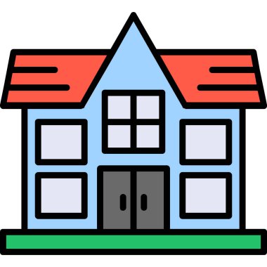 ev binası simgesi - taslak biçimi