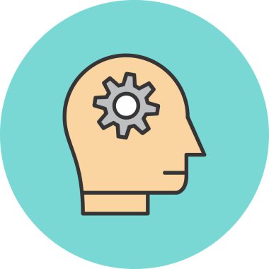 Vites simgesi olan bir insan kafasının vektör çizimi