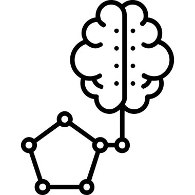 beyin ikonu vektör illüstrasyonu