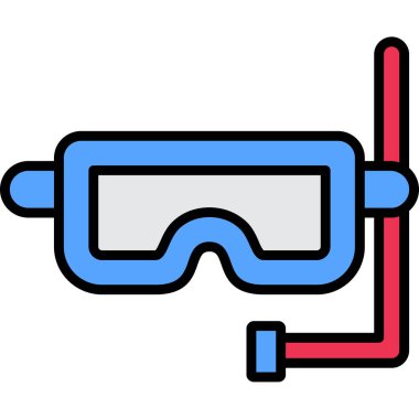 Gözlük gözlüğü simgesi tam taslak biçiminde