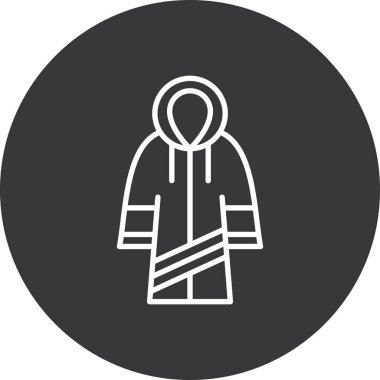 Bir eşarp ve eşarbın tek bir simgesinin vektör çizimi.