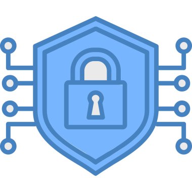 Güvenli asma kilit simgesi, vektör