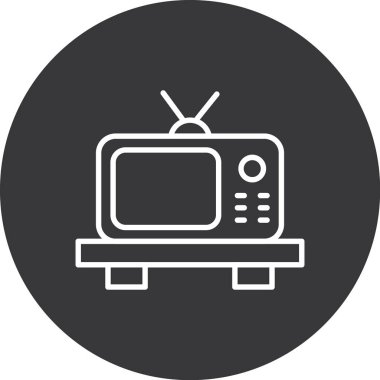 Çember vektör illüstrasyonunda TV simgesi