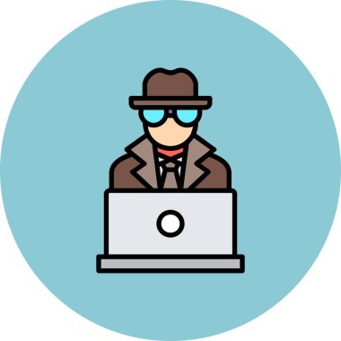 Hacker ikon vektörü. düz resimleme
