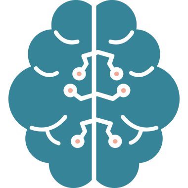 beyin ikonu vektör illüstrasyonu