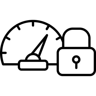 Güvenlik kilidi simgesini kilitle. Web için güvenlik kilidi vektör simgesinin özet çizimi