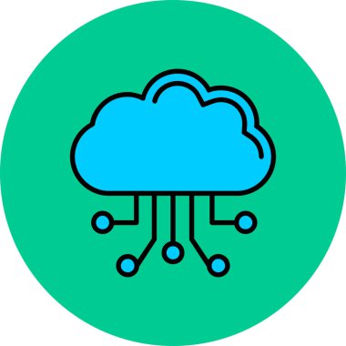 bulut hesaplama simgesi, vektör illüstrasyonu