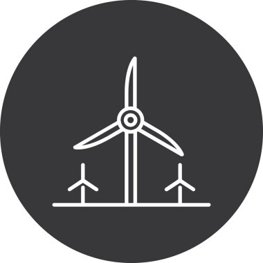 Rüzgar santrali simgesinin vektör illüstrasyonu