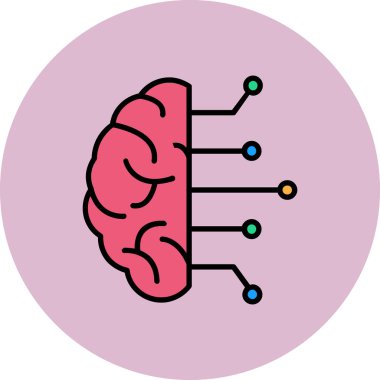 Beyin. simge simgesi vektör illüstrasyonu