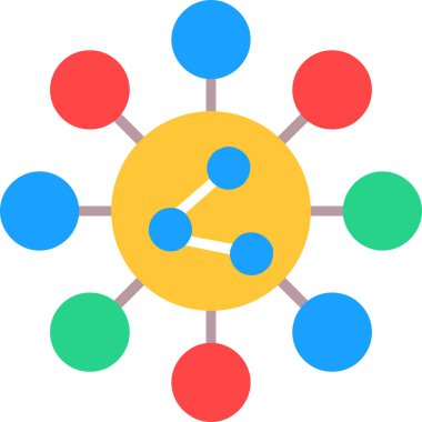 bağlantı ağı simgesi düz biçimli