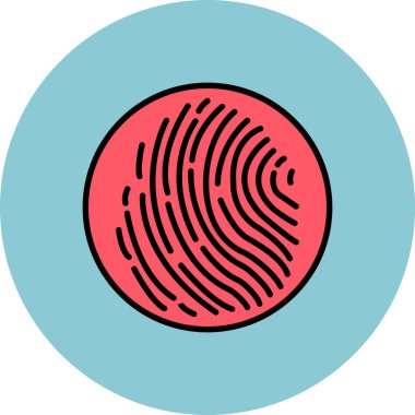 Parmak izi simgesinin vektör illüstrasyonu