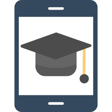 mobil mezuniyet kapsülü vektörü simgesi