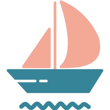 Gemi simgesi, vektör illüstrasyonu