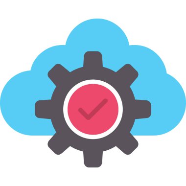 Bulut ayarları renkli vektör simgesi