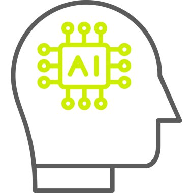 Yapay zeka ikonu. vektör illüstrasyonu