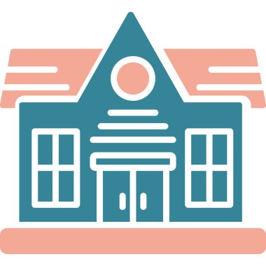 Bina. Web simgesi basit illüstrasyon