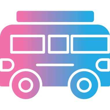 Otobüs modern simgesi, vektör illüstrasyonu