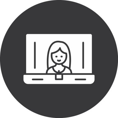 Kadın. Web simgesi basit illüstrasyon