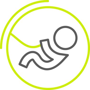 Yeşil çemberdeki bir adamın vektör çizimi