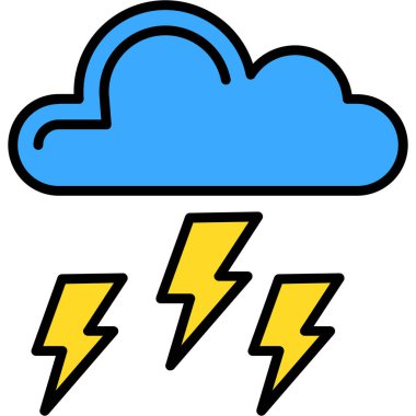 Bulut hava durumu simgesi, vektör, illüstrasyon
