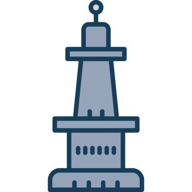 Deniz feneri. Web simgesi basit illüstrasyon