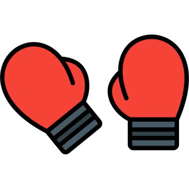 Boks eldivenleri düz renk simgesi, vektör, illüstrasyon