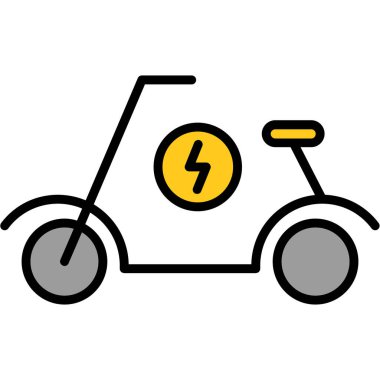 bisiklet paylaşım simgesi renk ana hatları vektörü