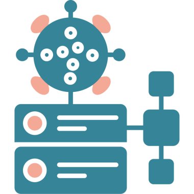 Virüs covid 19 mikroskop ikonu, düz tasarım
