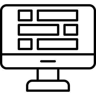 tarayıcı bilgisayar simgesi, vektör illüstrasyonu