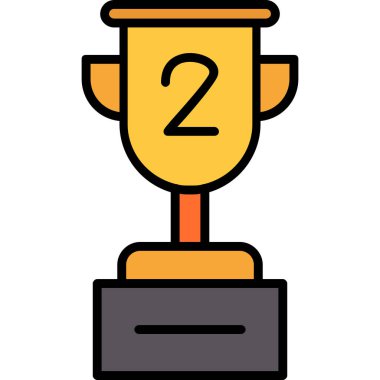 Ödül şampiyonu kupa simgesi - taslak biçiminde