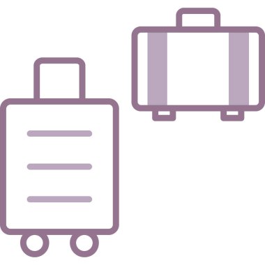 Bagaj ikonlu bavul, vektör illüstrasyon