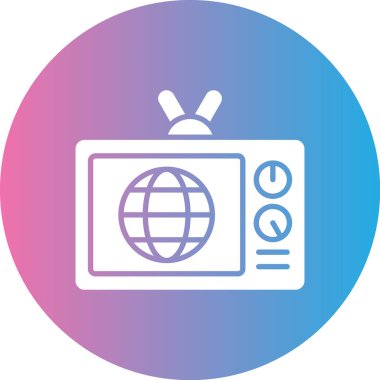 Soyut arkaplanda televizyon simgesi izole edildi