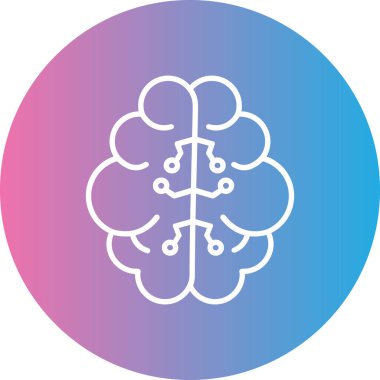 Beyin. Web simgesi basit illüstrasyon