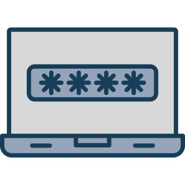 parola web renk simgesi, vektör illüstrasyonu