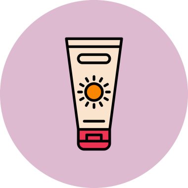 Güzellik kremi renk ikonu vektör illüstrasyonu