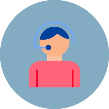 Kulaklık takmış bir kadının vektör çizimi