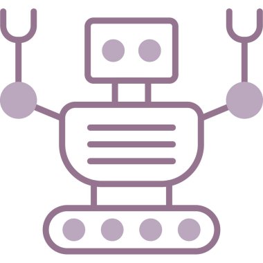 robot. Web simgesi basit illüstrasyon