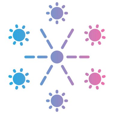 Renkli bir koronavirüs grubunun vektör çizimi