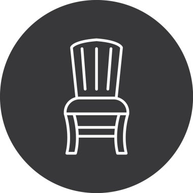 Satır biçimi izole edilmiş sandalye simgesi çizimi