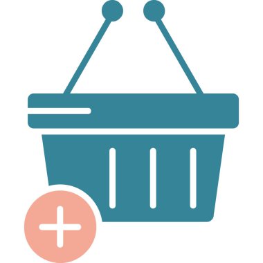 Alışveriş sepeti ikonu vektör illüstrasyonu