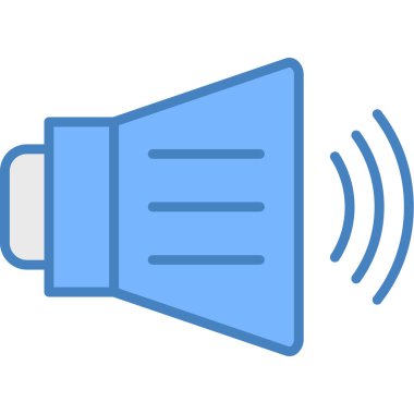 Hoparlör ses simgesi doldurulmuş ana hatlar biçiminde