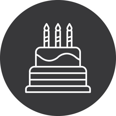 Doğum günü Keki simgesi, vektör illüstrasyonu.